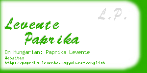 levente paprika business card